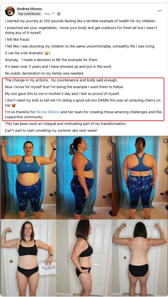 Andrea Munez before and after.