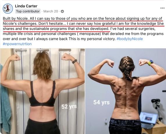 Linda Carter before and after.