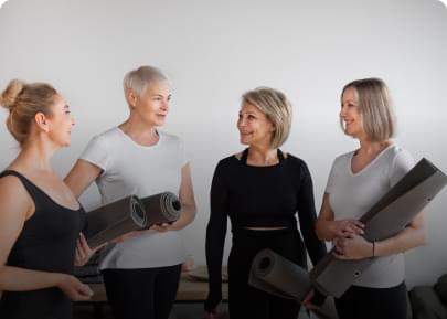 Old women on their yoga session.