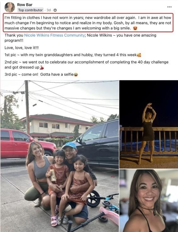 Row Bar before and after.