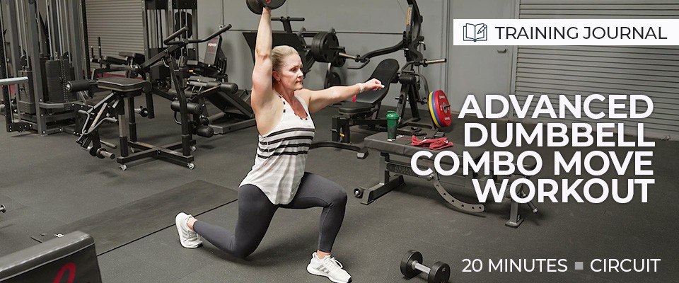 Full Length Workout: 20 Minute Advanced Dumbbell Combo Move Total Body Circuit Workout