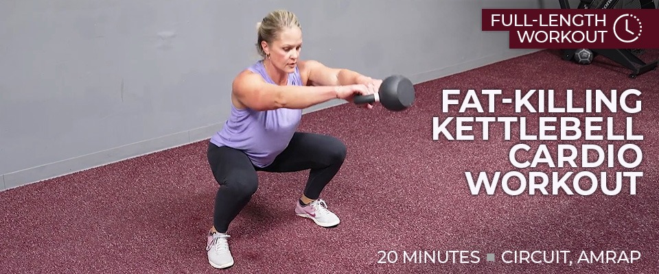 Full-Length Workout: 20 Minute AMRAP Kettlebell Cardio Circuit Workout